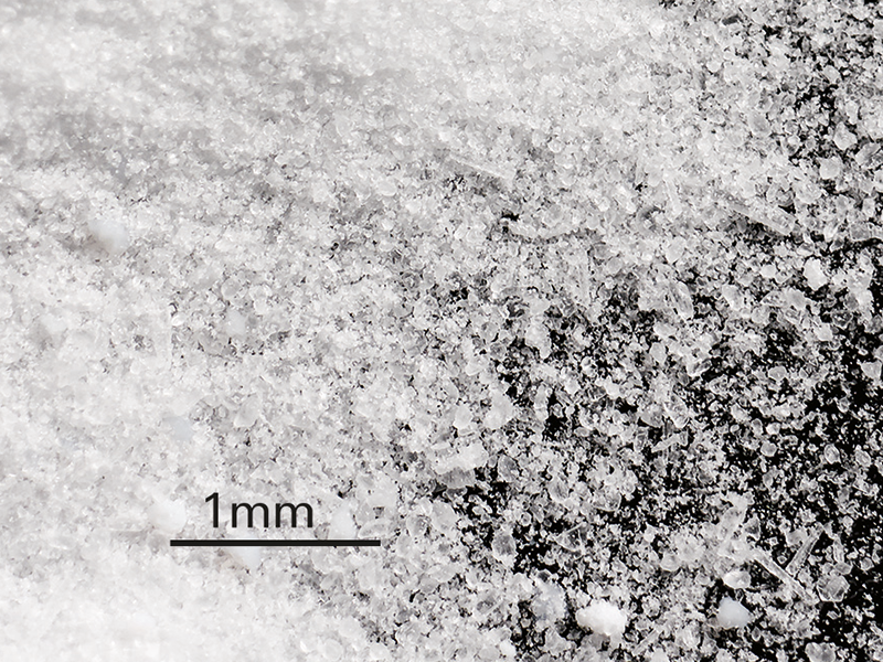 Form der Natriumbikarbonat-Partikel vergrößert auf 1 mm